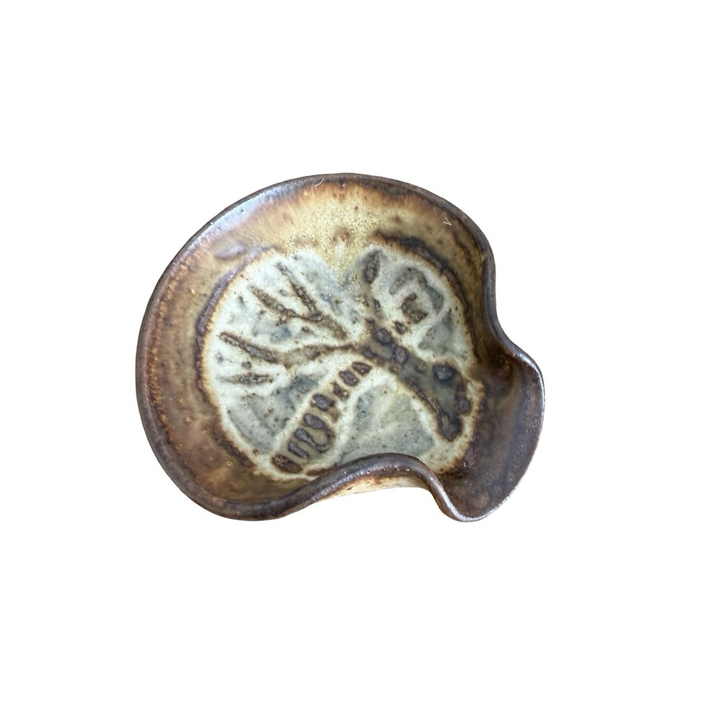 Studio Art Pottery Hand Thrown Ceramic Spoon Rest 3.5"